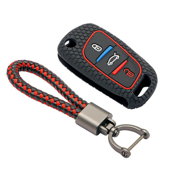 Keycare silicone key cover and keyring fit for : Kd B11 Universal remote flip key (KC-01, Leather Thread Keychain)
