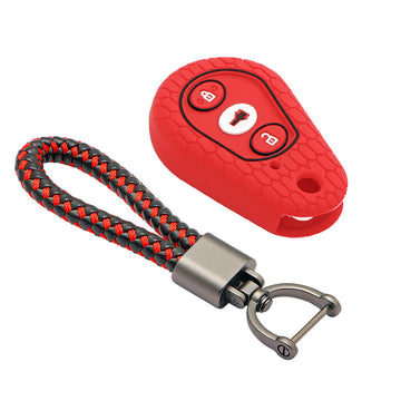 Keycare silicone key cover and keyring fit for : Scorpio hanging remote (KC-02, Leather Thread Keychain)