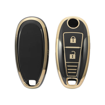 Keyzone Pack of 2 TPU Key Cover For Suzuki : Baleno, Ciaz, Ignis, S-Cross, Vitara Brezza 3 Button Smart Key (KZTP04-Pack of 2)