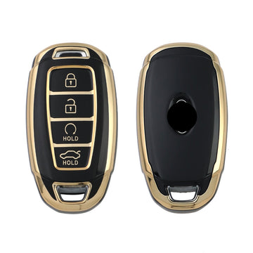 Keyzone TPU Car Key Cover Compatible for: i20, Verna 2023 onwards 4 button smart key (TP60Type2)