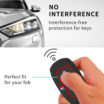 Keyzone striped silicone key cover for i20, Verna 2023 onwards 4 button smart key (KZS-25)