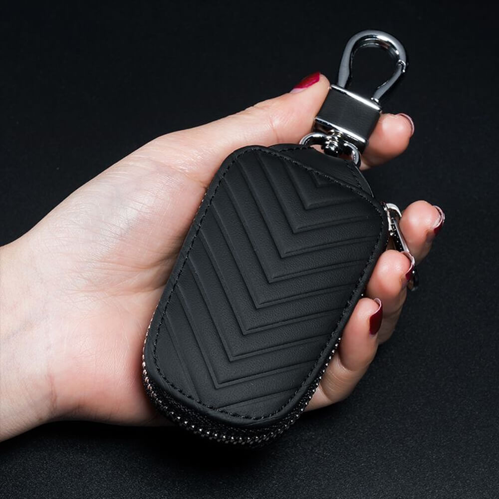 Keyzone Unisex Mens Womens Premium Chevron Pattern Leather Car Key Hol
