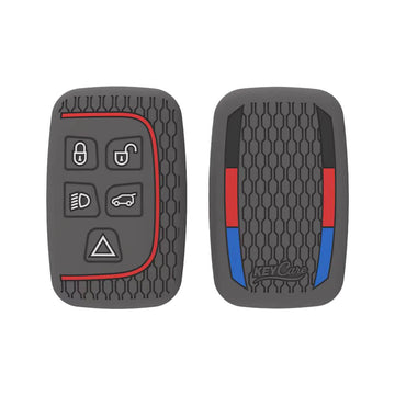 Keycare silicone key cover fit for Jaguar XF XJ XE F-PACE F-Type Range Rover Evoque Velar Discovery LR4 Land Rover Sport 5 button smart key (KC72)