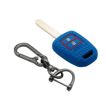 Keycare silicone key cover and keyring fit for : Wr-v, City, Jazz, Amaze 2014+ 2 button remote key (KC-33, Zinc Alloy)