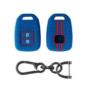 Keycare silicone key cover and keyring fit for : Wr-v, City, Jazz, Amaze 2014+ 2 button remote key (KC-33, Zinc Alloy)