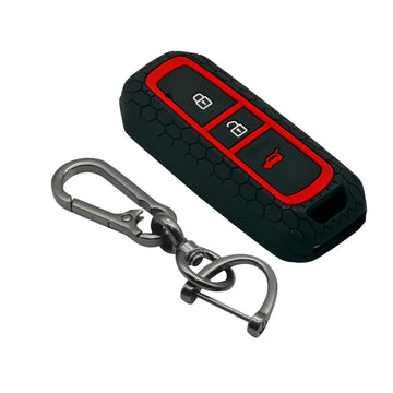 Keycare silicone key cover and keyring fit for : MG Hector 3 button smart key (KC-36, Zinc Alloy)