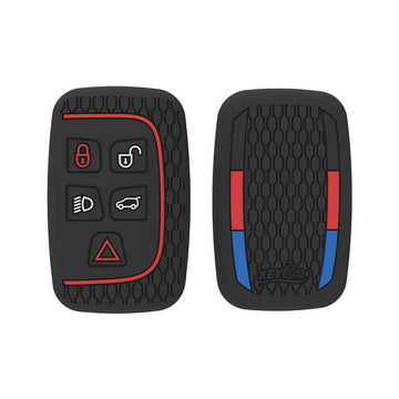 Keycare silicone key cover fit for Jaguar XF XJ XE F-PACE F-Type Range Rover Evoque Velar Discovery LR4 Land Rover Sport 5 button smart key (KC72)