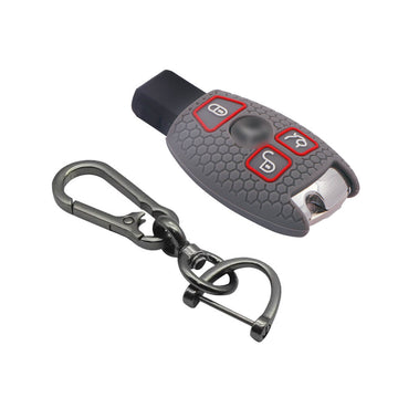 Keycare silicone key cover and keyring fit for : Mercedes Benz 3 button smart key (KC-54, Zinc Alloy)