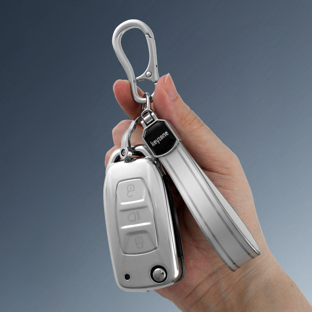 ADA Key Accessory キーアクセサリー and ada Keyzone® silver dust TPU Key Cover & keychain for Curvv, Nexon, Harrie