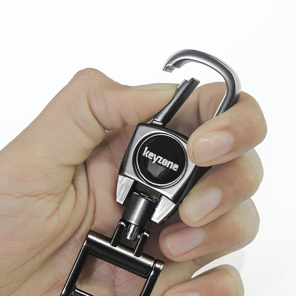 Keyzone metal alloy key holder for Men and Women, Heavy Duty Tactical Keychain, 360 Degree Rotatable with Belt Hook (MAH) - Keyzone
