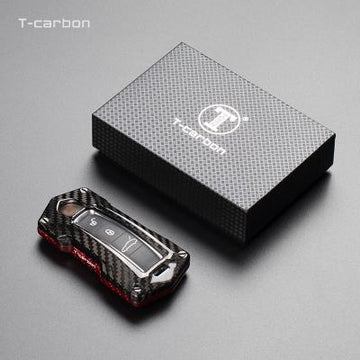 T-carbon genuine carbon fibre key cover and keychain Compatible for Taycan, Cayenne, Panamera, 911, Carrera smart key