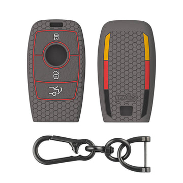 Keycare silicone key cover and keychain fit for: Mercedes Benz E-Class S-Class A-Class C-Class G-Class 2020 Onwards New Smart Key (KC70, Zinc Alloy)