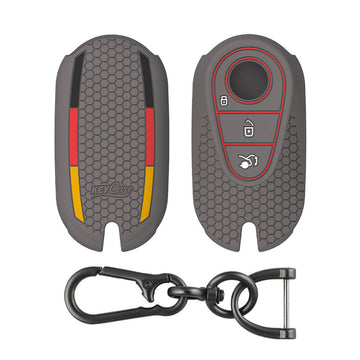 Keycare silicone key cover and keychain fit for: Mercedes Benz S-Class G-Class E-Class 2022 Onwards 3 Button Smart Key (KC71, Zinc Alloy)