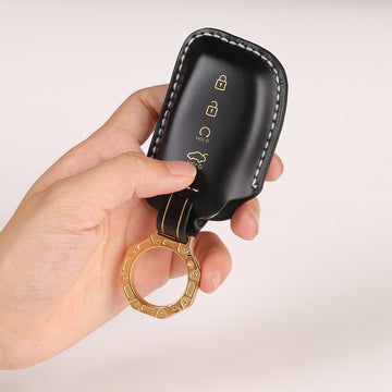 Keycare Italian leather key cover for Alcazar, Creta 2021 onwards 4 button smart key (ITL67)