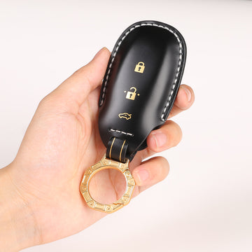 Keycare Italian leather key cover for Baleno, Ciaz, Ignis, S-Cross, Vitara Brezza, Urban Cruiser 3 button smart key (ITL04)