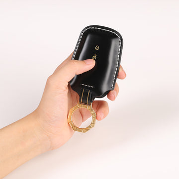 Keycare Italian leather key cover for Innova Crysta, Innova HyCross, Hilux 2 button smart key (ITL18_2b)