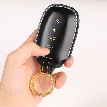 Keycare Italian leather key cover for Verna 2020 4 button smart key (ITL60)