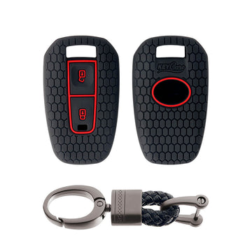 Keycare silicone key cover and keyring fit for : Indica Vista, Indigo Manza 2 button remote key (KC-22, Alloy Keychain)