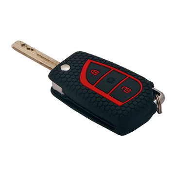Keycare silicone key cover fit for : Innova Crysta, Corolla Altis 3 button flip key (KC-42)
