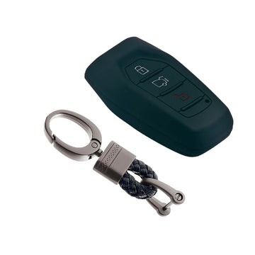 Keycare silicone key cover and keyring fit for : XUV500 smart key (KC-48, Alloy Keychain)
