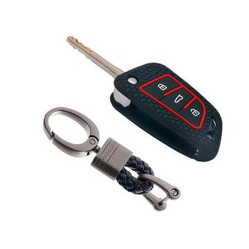 Keycare silicone key cover and keyring fit for : Keydiy B29 Universal remote flip key (KC-55, Alloy Keychain)
