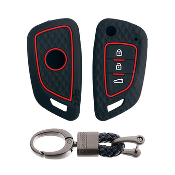 Keycare silicone key cover and keyring fit for : Xhorse Df Model Universal remote flip key (KC-59, Alloy Keychain)