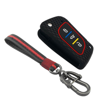 Keycare silicone key cover and keyring fit for : KD/Xhorse LX-B30 universal remote flip key (KC-69, Full Leather Keychain)