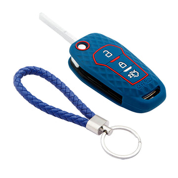 Keycare silicone key cover and keyring fit for : Ford Figo Aspire, Endeavour flip key (KC-12, KCMini Keyring)