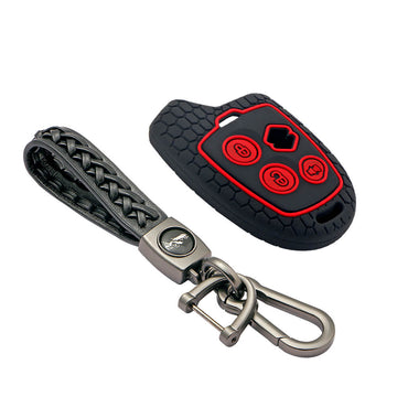 Keycare silicone key cover and keyring fit for : Nippon 3b remote key (KC19, Leather Woven Keychain)