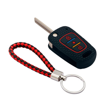 Keycare silicone key cover and keyring fit for : Verna Fluidic, I10, Old I20 (2007-2011) flip key (KC-45, KCMini Keyring)