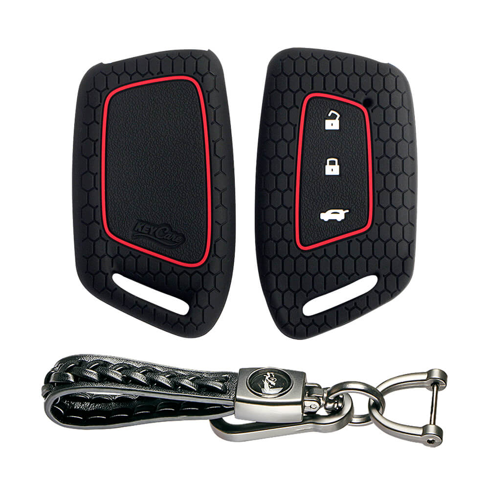 Keycare silicone key cover and keychain for MG Hector, Windsor EV smar