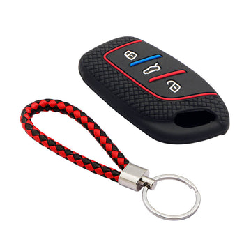 Keycare Silicone Key Cover and keychain Fit for MG : MG ZS EV, Astor 3 Button Smart Key (KC65,KCMini Keychain)