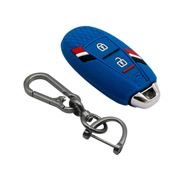 Keyzone striped key cover and keychain fit for : Urban Cruiser smart key (KZS-12, Zinc Alloy Keychain)