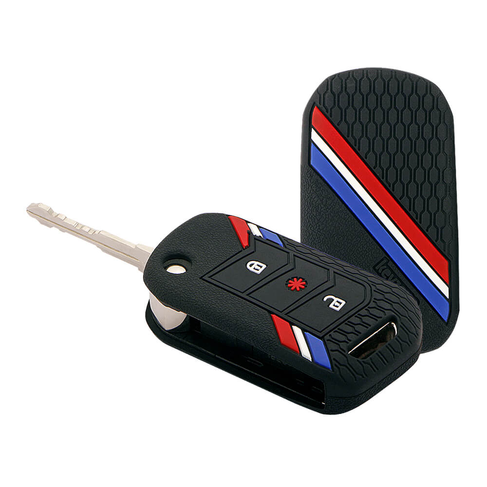 Keyzone striped key cover fit for Thar, Bolero, Scorpio, XUV700, XUV40