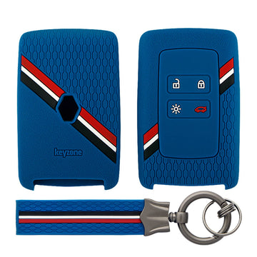 Keyzone striped key cover and keychain fit for : Triber, Kiger smart card (KZS-16, KZS-Keychain)