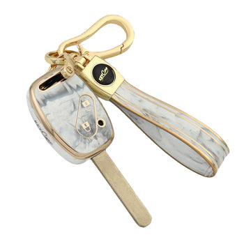 Keyzone TPU key cover and keychain for City, Civic, Jazz, Brio, Amaze 2 button remote key (TP21, TPKeychain)