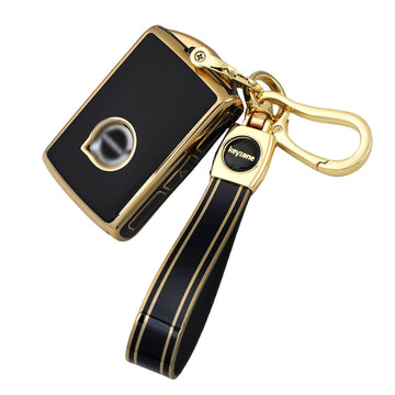 Keyzone TPU key cover & keychain for fit for Volvo XC40 XC60 XC90 S60 S90 V60 V90 smart key (TP_Volvo, TPKeychain)
