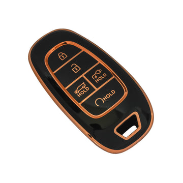 Keyzone TPU Car Key Cover Compatible for: Ioniq 5 smart key (KZTP_Ioniq5_RoseGold)