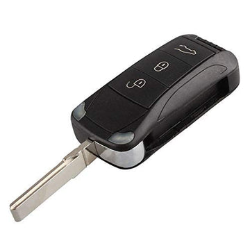 Keyzone Aftermarket Replacement Flip Key shell Compatible for : Porsche Cayenne Car (2006, 2007, 2008, 2009, 2010, 2011) Flip Key (Key-shell)