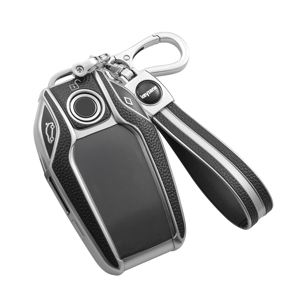 Keyzone Leather TPU Key Cover and Keychain Compatible for BMW X Series