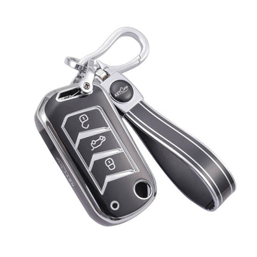 Keycare TPU Key Cover and Keychain For Thar, Bolero, Scorpio, XUV700, XUV400, XUV3x0, XUV300, TUV300, Marazzo flip key (TP09)