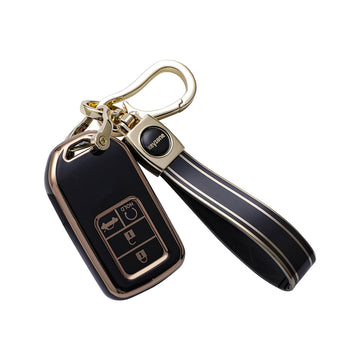 Keyzone TPU Key Cover and Keychain For Honda  : City, Civic, Jazz, Brio, Amaze, Cr-v, Wr-v, Br-v, Mobilio 4B Smart Key (TP24)