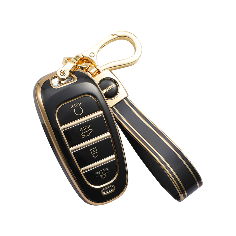 Keyzone TPU Key Cover and Keychain For Hyundai : Tucson 2022 4 Button