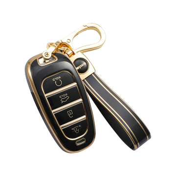 Keyzone TPU Key Cover and Keychain For Hyundai : Tucson 2022 4 Button Smart Key (TP75)
