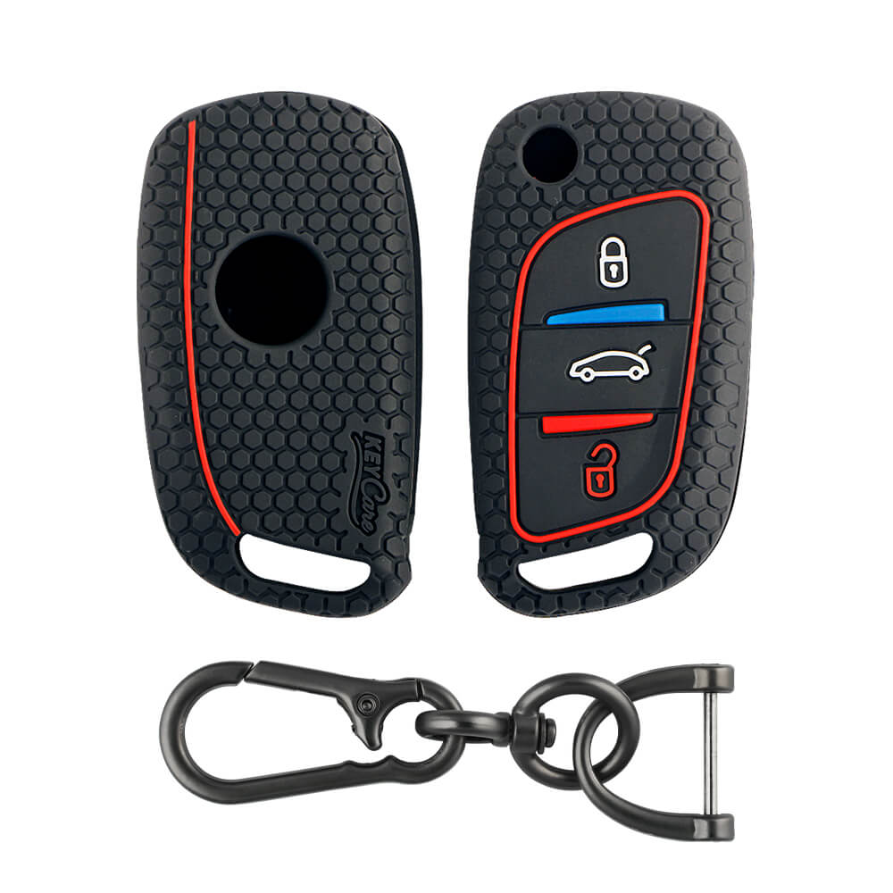 Keycare silicone key cover and keyring fit for : Kd B11 Universal remote flip key (KC-01, Zinc Alloy) - Keyzone