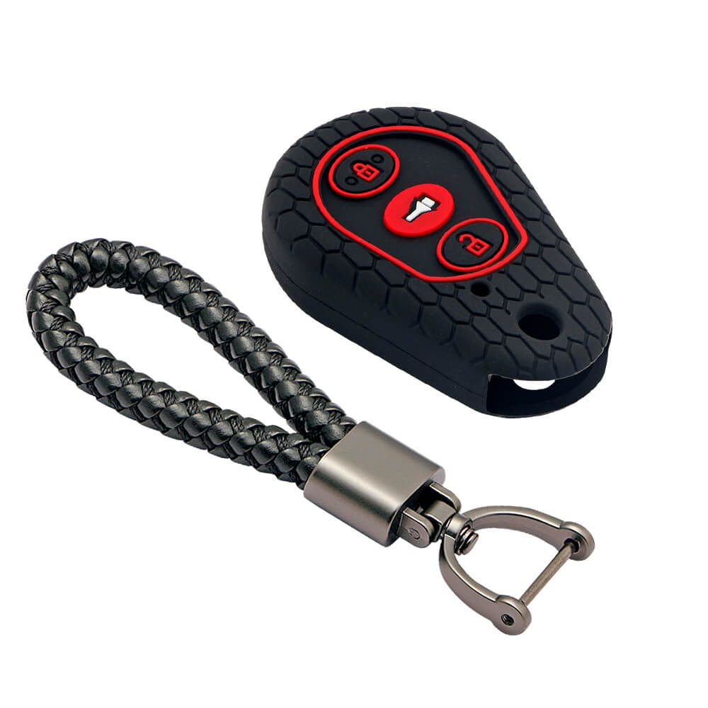 Keycare silicone key cover and keyring fit for : Scorpio hanging remote (KC-02, Leather Thread Keychain) - Keyzone