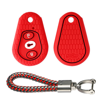 Keycare silicone key cover and keyring fit for : Scorpio hanging remote (KC-02, Leather Thread Keychain) - Keyzone