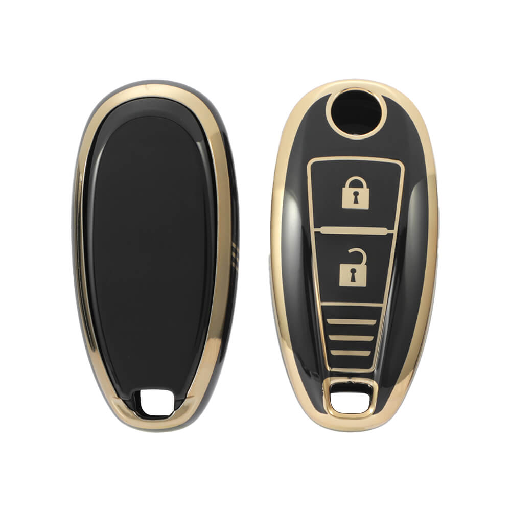 Keyzone Pack of 2 TPU Key Cover For Suzuki : Baleno, Ciaz, Ignis, S-Cross, Vitara Brezza 3 Button Smart Key (KZTP04-Pack of 2) - Keyzone