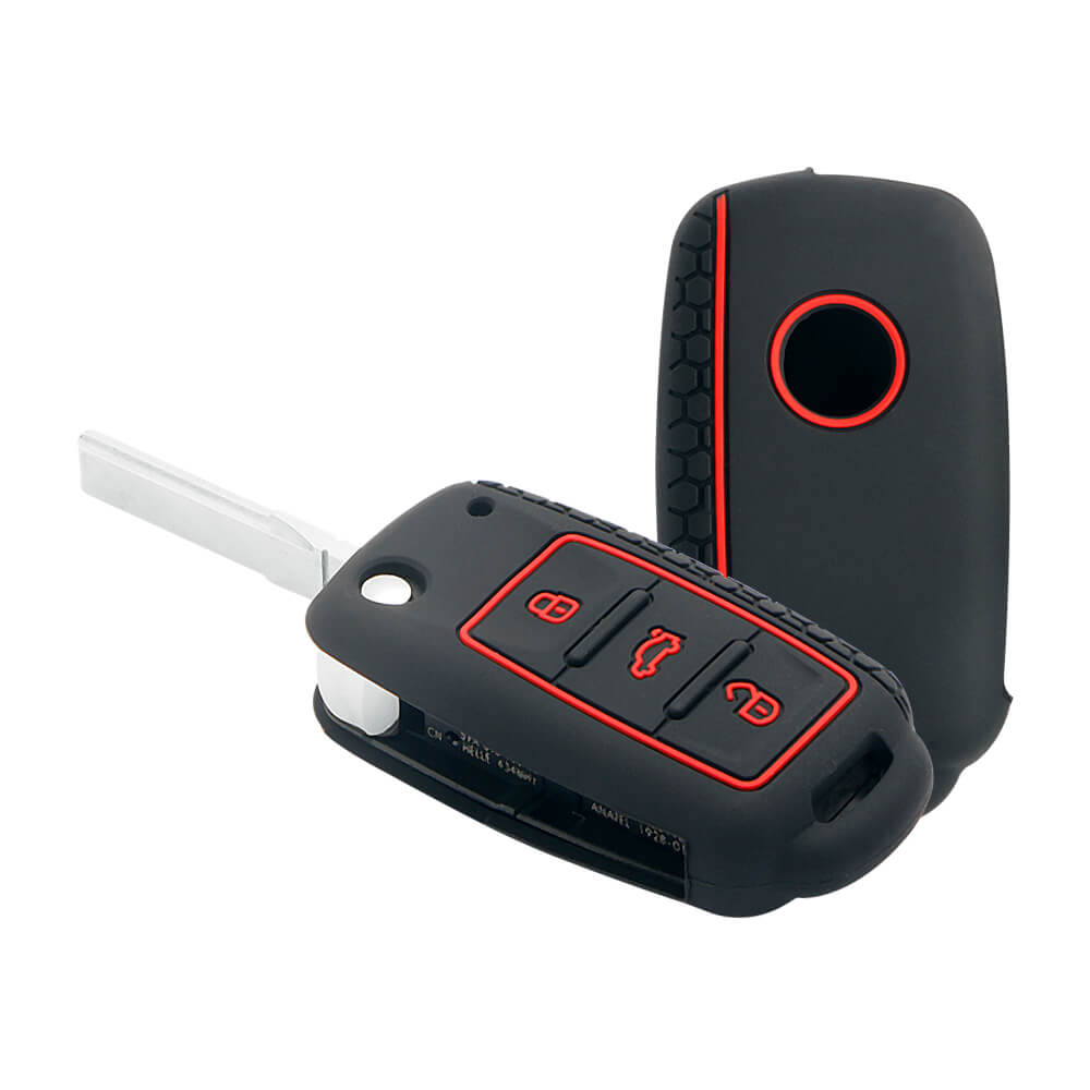 Keycare silicone key cover fit for : Polo, Vento, Jetta, Ameo 3b flip key (KC-13) - Keyzone