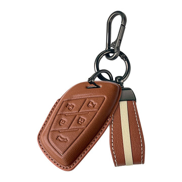 Keyzone royal leather key cover for MG M9 EV smart key (RL91)